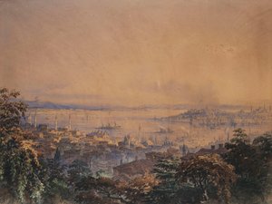 En utsikt over Konstantinopel, 1866 av Amadeo Preziosi