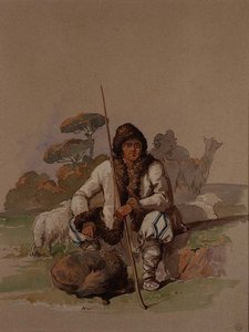 Hyrde, ca. 1855 av Amadeo Preziosi