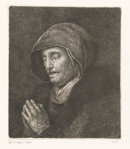 Gammel kvinne ber (Rembrandts mor)