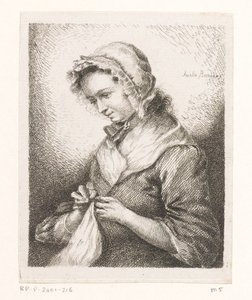 Portrett av kunstneren Georg Friedrich Schmidts kone, sy