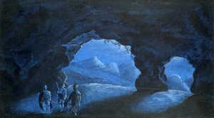 Tre menn i en fjellgrotte