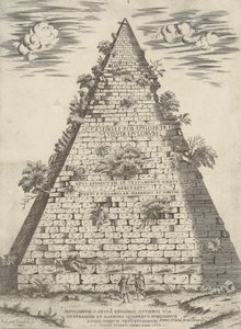 Graven til C. Cestii Epulon ble vist ved veien og pyramiden og den firkantede marmoren, den edleste og den eldste av alle av Ambrogio Brambilla