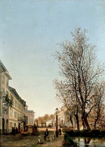 Utsikt over Porta Venezia-området, Milano (maleri, ca. 1850) av Ambrogio Fermini