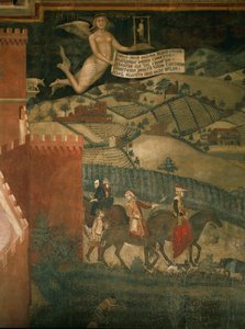 Et jaktselskap (veggmaleri) av Ambrogio Lorenzetti