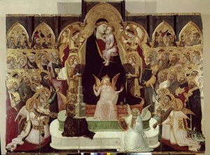 Maesta di Massa Marittima (jomfru i majestet) (tempera og gull på panel, ca. 1335) av Ambrogio Lorenzetti