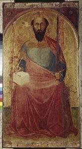 Saint Paul. Maleri av Ambrogio Lorenzetti (1290-1348). Maling på tre. Roccalbegna (Grosseto), kirken for de hellige Peter og Paul av Ambrogio Lorenzetti