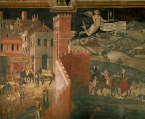 Velsignelsene ved et godt styresett (freske) av Ambrogio Lorenzetti