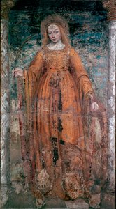 Saint Catherine of Siena Fresco av Ambrogio da Fossano kalt Bergognone (1460-1523). Mål.170x77 cm Milano, Brera kunstgalleri av Ambrogio da Fossano (c.1460 1523) (attr.to)
