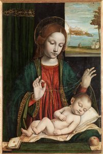 Madonna og sovende barn (Madonna of the Veil)