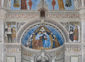 Kroningen av Jomfru Maria med Gud og Den Hellige Ånd mellom Francesco og Ludovico Sforza, 1500-1522