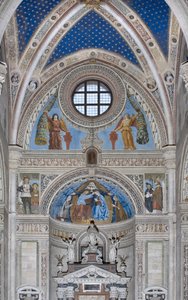 Kroningen av Jomfru Maria med Gud og Den Hellige Ånd mellom Francesco og Ludovico Sforza, 1500-1522
