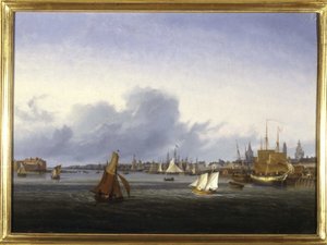 The Port of Calais av Louis Garneray, sd. ca 1820, Olje på lerret, H. 0,330; L. 0,460. CCIP Coll.