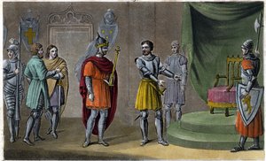 Chilperic II (670 - 721) ble plassert på tronen av Rainfroi i 715. Designet og gravert av Ambroise Tardieu i 1825. av Ambroise Tardieu