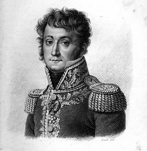 General Baron Gilbert Desiree Joseph Bachelu. (1777-1849).i "" Portretter av de franske generalene"". Gravert av Ambroise Tardieu i 1818. Stella Collection av Ambroise Tardieu