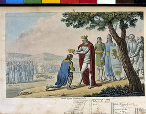 Henri I (1008 - 1060), Capetian-dynasti. Vinner av broren Robert le Vieux, han tilga ham og ga ham hertugdømmet Burgund i 1016 - Designet og gravert av Ambroise Tardieu i 1825. av Ambroise Tardieu