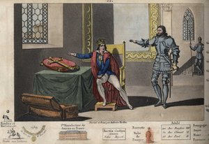 Ludvig XI (1423-1483) holdes fanget i Peronne, og fra leiligheten sin kan han se tårnet der Karl III døde etter 6 års fangenskap. Han fikk først tilbake friheten etter å ha sverget på Karl den Stores kors at han ville holde traktaten som av Ambroise Tardieu