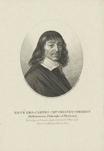 Portrett av filosofen René Descartes 1596-1650, ca 1820.