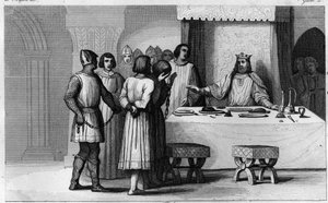 Robert II, den fromme (ca. 970-1031) løslater konspiratorer - Robert II dit "The Pious"" (ca 972-1031), capetianernes dynasti - Han visste at 2 konspiratører var dømt til døden, og gjorde dem kommunister, behandle vakkert og deretter gi frih av Ambroise Tardieu