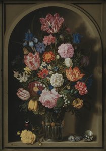 Bukett med blomster i en steinnisje av Ambrosius the Elder Bosschaert