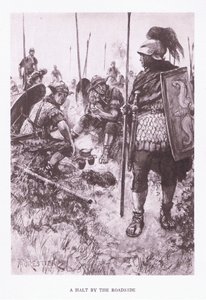 Et stopp ved veikanten, illustrasjon fra The Roman Soldier, 1928