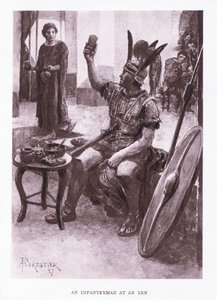 En infanterist på et vertshus, illustrasjon fra The Roman Soldier, 1928