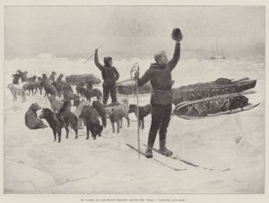 Dr. Nansen og løytnant Johansen forlater Fram, farvel, en gang til!