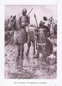 Cataphractus eller pansret kavalerist, illustrasjon fra The Roman Soldier, 1928