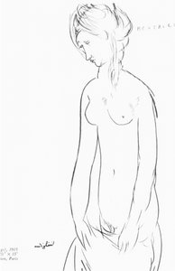 Beatrice Hastings, 1915 (svart fargestift på papir http:gem.bridgemanimages.comlightbox5477500er) av Amedeo Modigliani