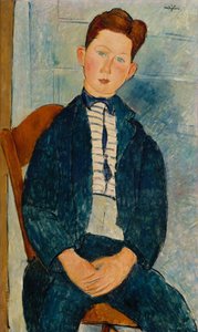 Gutt i en stripete genser, 1918 av Amedeo Modigliani