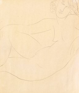 Naken kvinne lener seg, 1918 av Amedeo Modigliani