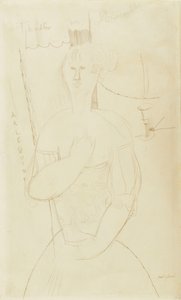 Harlekin, ca. 1915 av Amedeo Modigliani