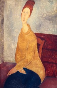 Jeanne Hebuterne med gul genser av Amedeo Modigliani