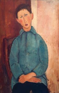 Gutt i blå jakke av Amedeo Modigliani