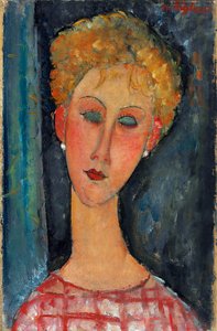 Blondinen med øredobber, 1918-1919 av Amedeo Modigliani
