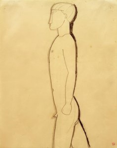 Mann i profil av Amedeo Modigliani