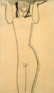 Naken ung mann (Atlas) av Amedeo Modigliani