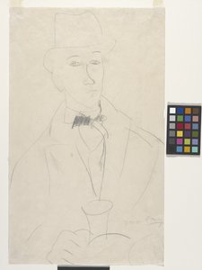 Portrett av kunstneren, Othon Friesz (blyant på hvitt papir) av Amedeo Modigliani