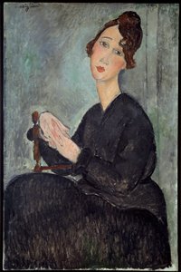 Portrett av Dedie (Odette Hayden) Maleri av Amedeo Modigliani (1884-1920) 1918 Søn. 0,92x0,6 m - Paris, musee national d