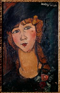 Portrett av Lolotte-maleri av Amedeo Modigliani (1884-1920) 1917 Søn. 0,35x0,55 m Paris, musee national d
