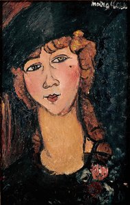 Portrett av Lolotte-maleri av Amedeo Modigliani (1884-1920) 1917 Søn. 0,35x0,55 m Paris, musee national d