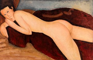 Liggende naken fra ryggen (Nu couché de dos) av Amedeo Modigliani