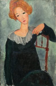 Rødhåret kvinne. 1917 av Amedeo Modigliani