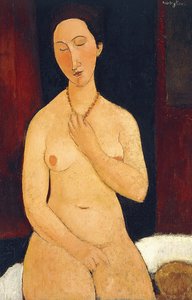 Sittende naken med halskjede, 1917