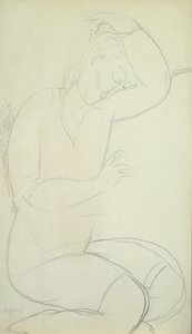 Sovende kvinne (blyant på papir) av Amedeo Modigliani