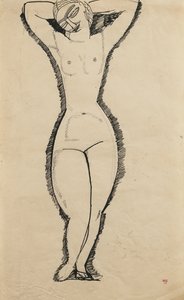 Stående naken med løftede armer, 1911