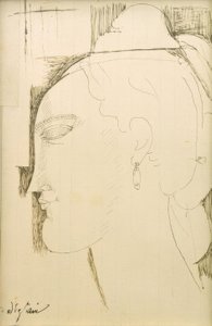 Hodet til en kvinne av Amedeo Modigliani