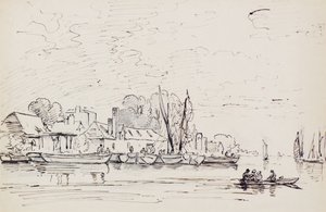 A River Scene with Barges, ca. 1803 (penn)