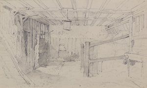 Inne i en stall, ca. 1810 (blyant)