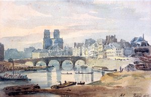 Notre-Dame de Paris fra Ile Saint-Louis, 1819