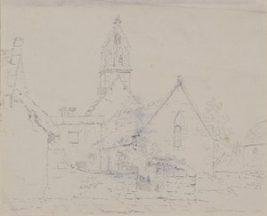 Ødelagt kirke, ca. 1803 (blyant)